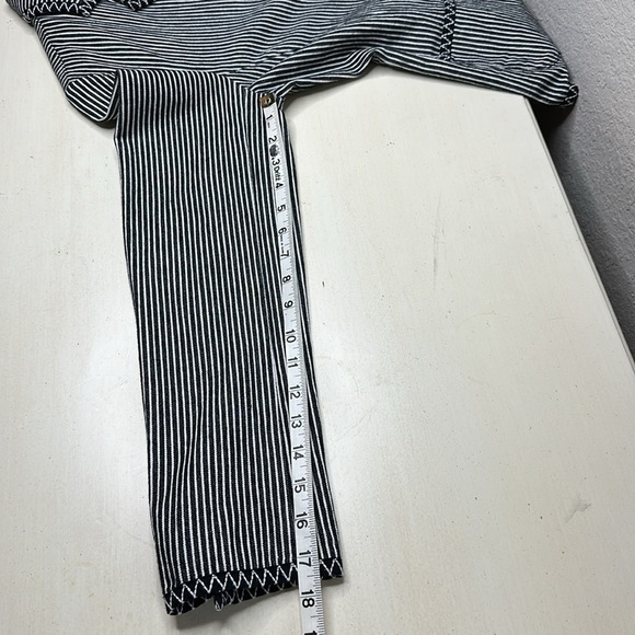 Talbots Black and White Striped Jean Jacket Blazer Size 8 - Picture 13 of 13